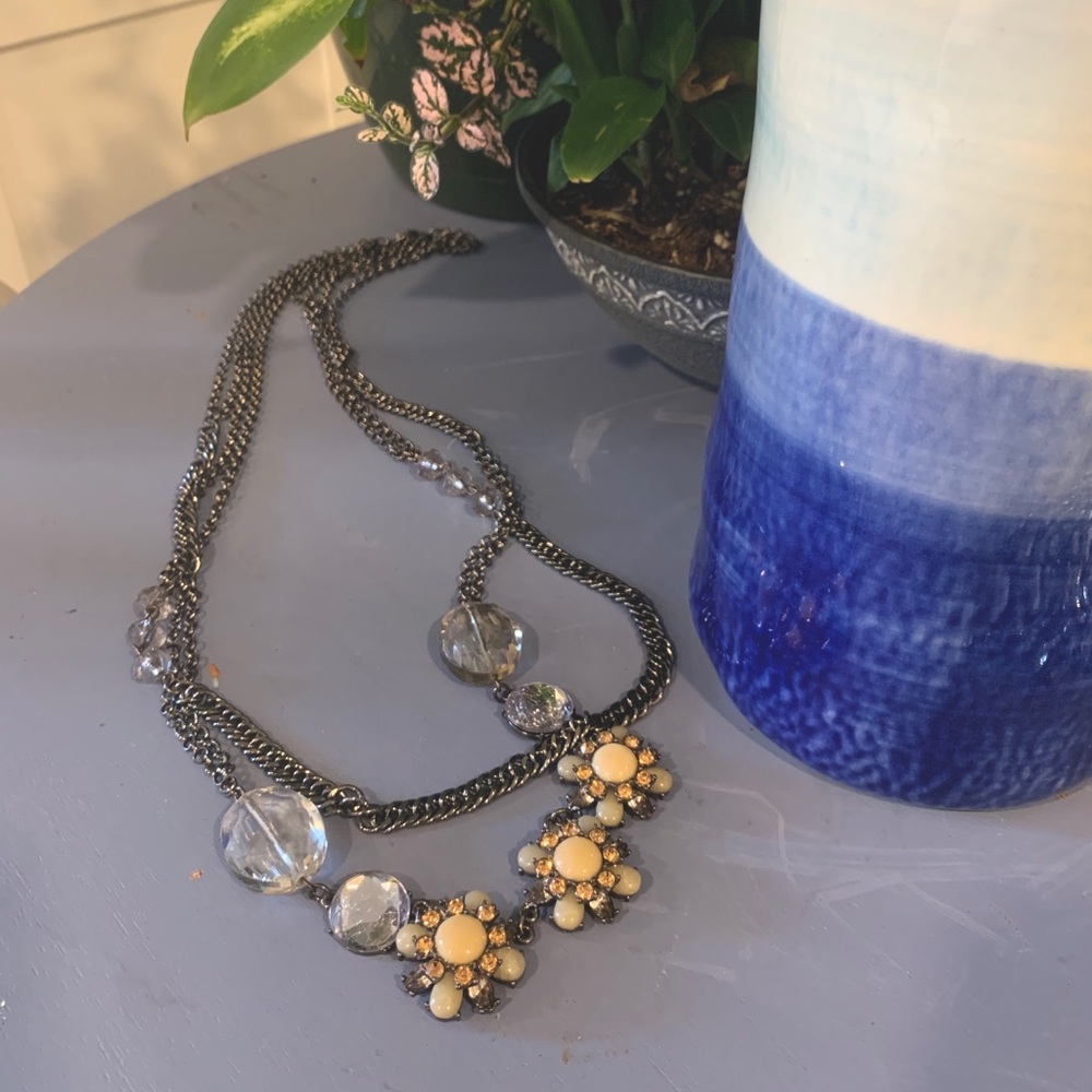 Long chain floral necklace